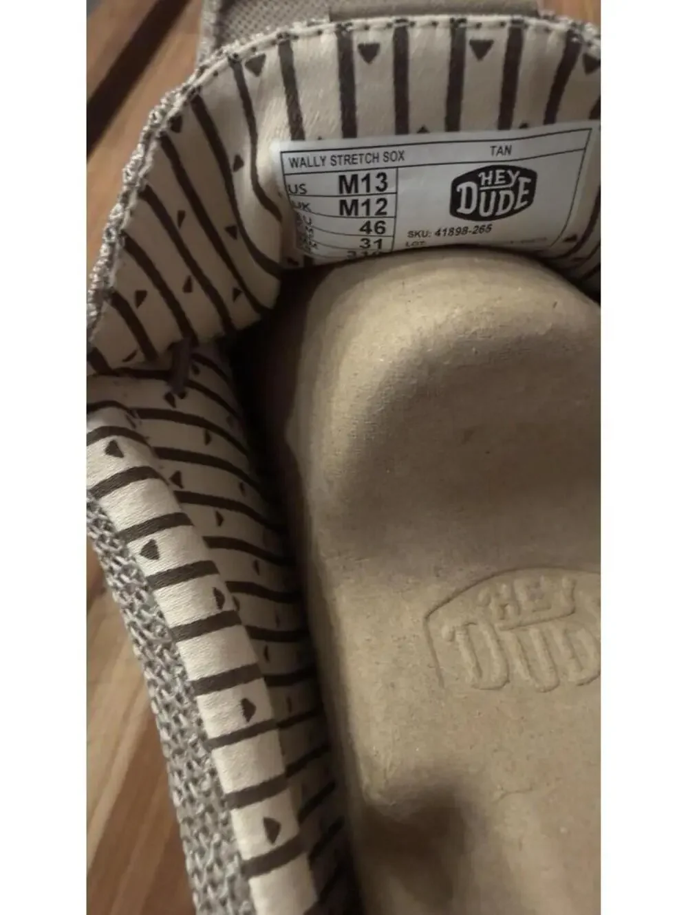 Hey Dude Wally Stretch Mesh Canvas Tan Mens Loafer Shoes NEW